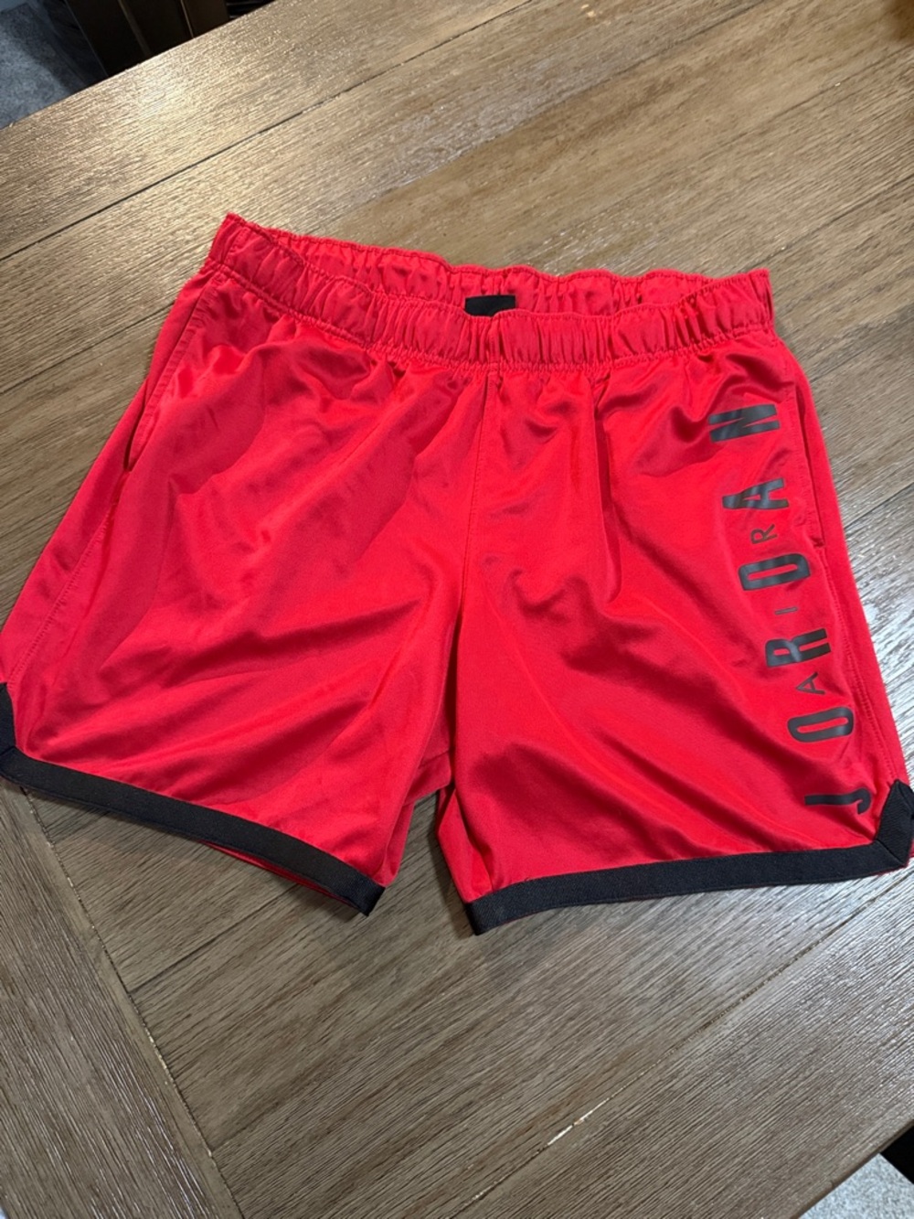Jordan Men’s Bright Red Athletic Shorts with Black Trim